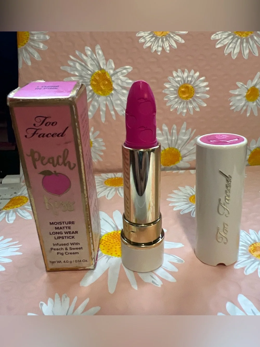 TOO FACED PEACH KISS MOISTURE MATTE LONG WEAR LIPSTICK .14OZ/4G RARE HTF